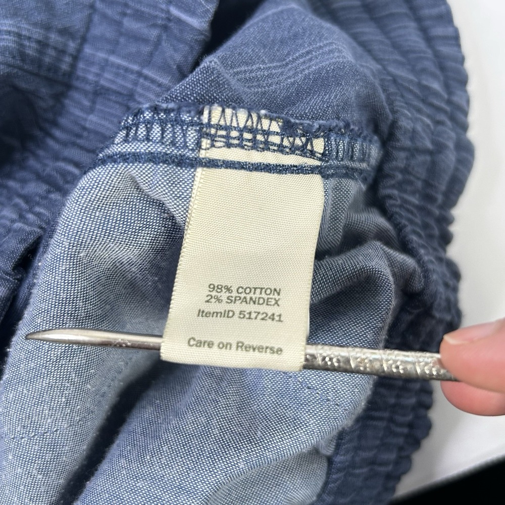 LL Bean Chambray Pants Womens 8 Favorite Fit Striped Drawstring Lightweight Blue - Picture 9 of 10